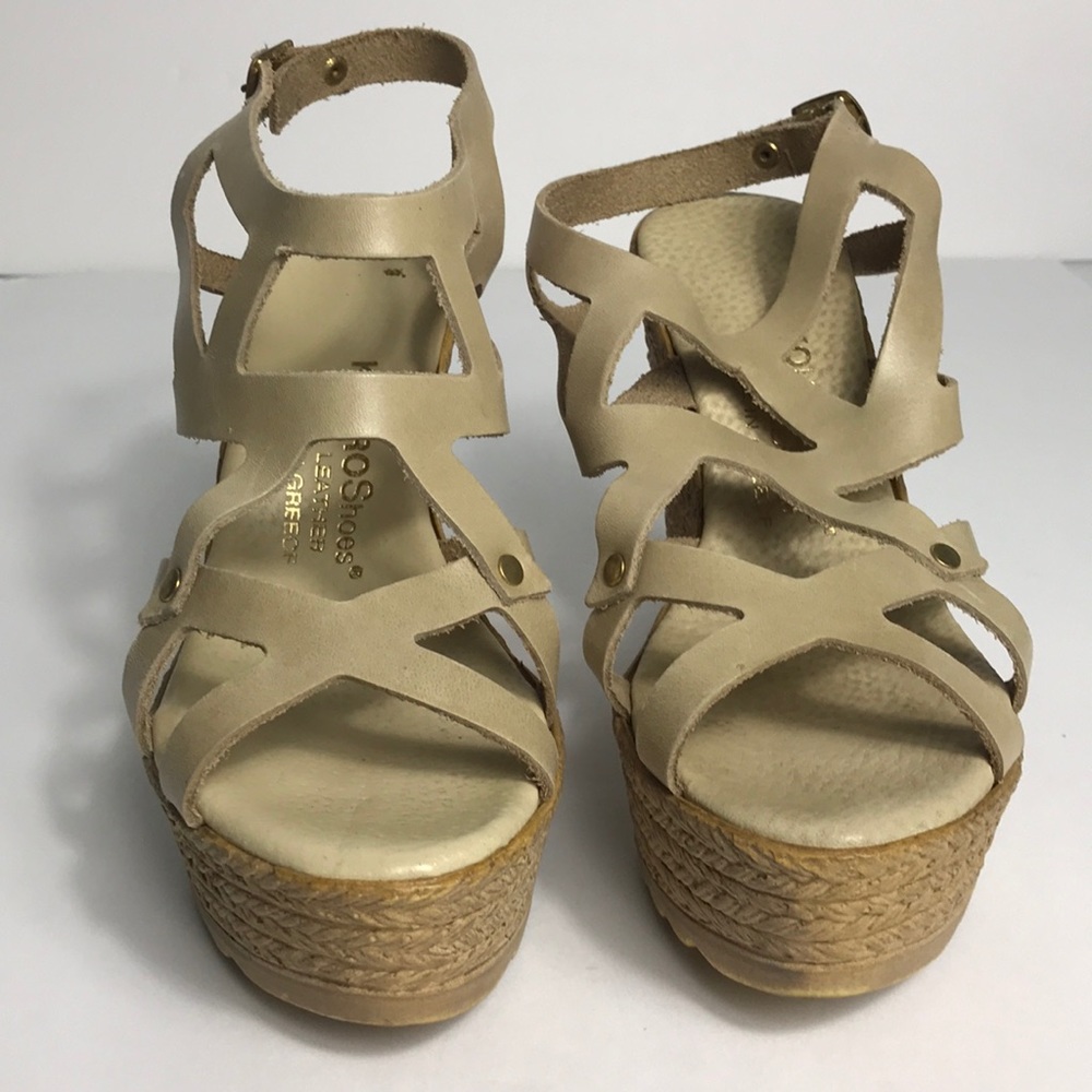 Size 6 Nude Kouro Wedge Sandals - Picture 4 of 7